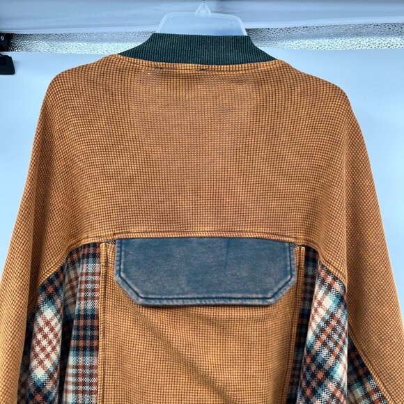 Oli & Hali Womens Oversized Zip Up Jacket Mixed Media Multicolor Size Medium - Picture 6 of 9